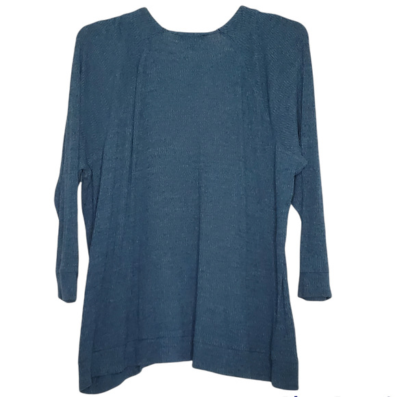 Lane Bryant Lace Up Collar Rib Knit Teal Top 22/24 - Picture 2 of 5